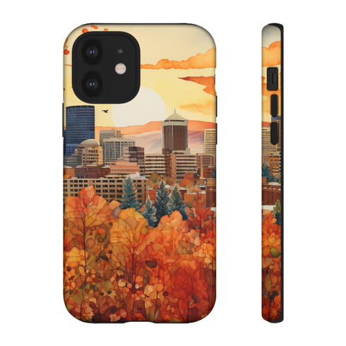 An Urban Autumn Overlook - Impact Resistant Phone Case iPhone 12 Glossy